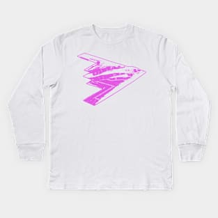 Northrop Grumman B-2 Spirit - Pink Design Kids Long Sleeve T-Shirt